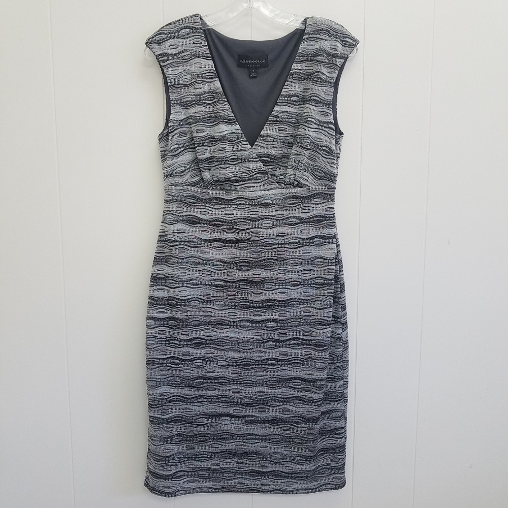 Connected Apparel Sleeveless V-Neck Dress